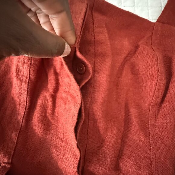 House Of Harlow 1960 Womens Linen Blend Romper With Belt Size 6 - Picture 10 of 14